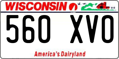 WI license plate 560XVO