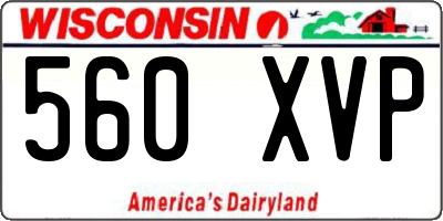 WI license plate 560XVP