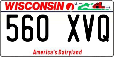 WI license plate 560XVQ
