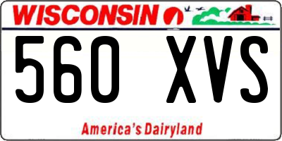 WI license plate 560XVS