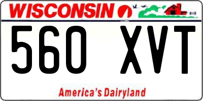 WI license plate 560XVT