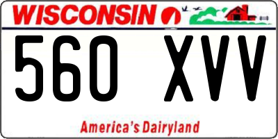 WI license plate 560XVV