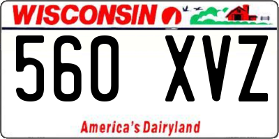 WI license plate 560XVZ