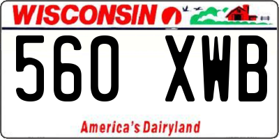 WI license plate 560XWB