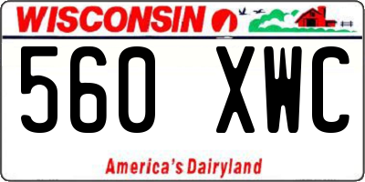 WI license plate 560XWC