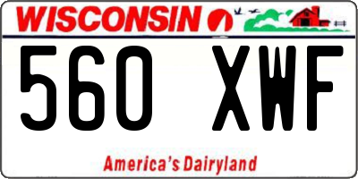 WI license plate 560XWF