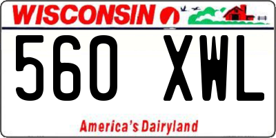 WI license plate 560XWL