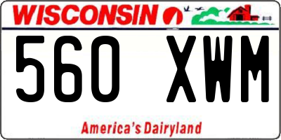 WI license plate 560XWM