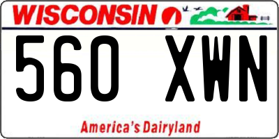 WI license plate 560XWN