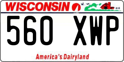 WI license plate 560XWP