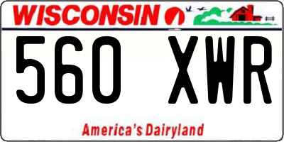 WI license plate 560XWR