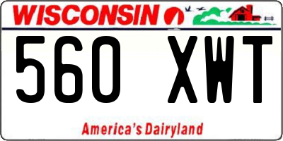 WI license plate 560XWT