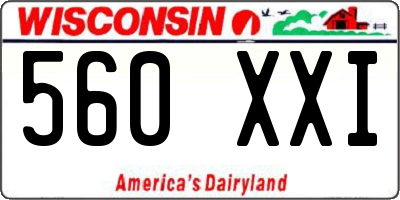 WI license plate 560XXI