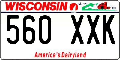 WI license plate 560XXK