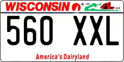 WI license plate 560XXL