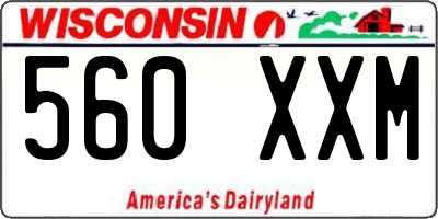 WI license plate 560XXM