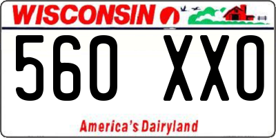WI license plate 560XXO