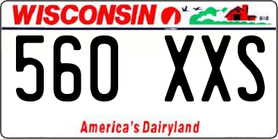 WI license plate 560XXS