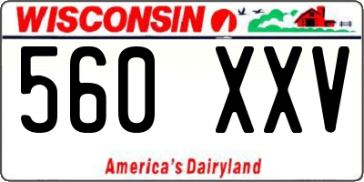 WI license plate 560XXV