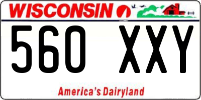 WI license plate 560XXY