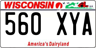 WI license plate 560XYA