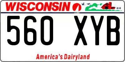 WI license plate 560XYB