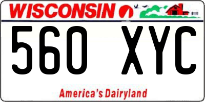 WI license plate 560XYC