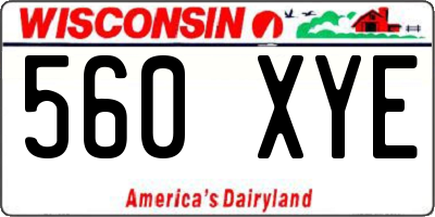 WI license plate 560XYE