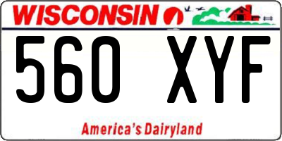 WI license plate 560XYF