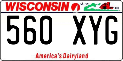 WI license plate 560XYG
