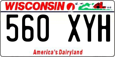 WI license plate 560XYH