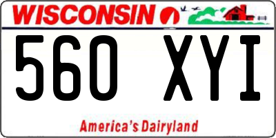 WI license plate 560XYI