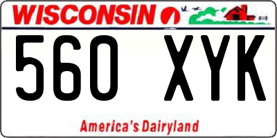 WI license plate 560XYK