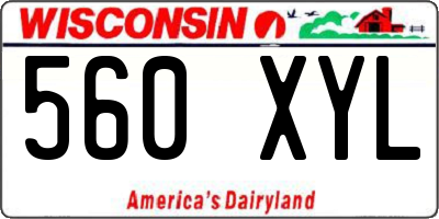 WI license plate 560XYL