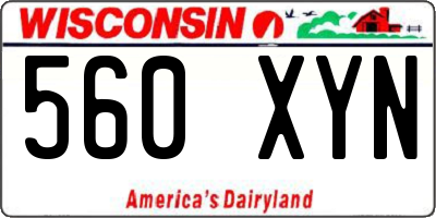 WI license plate 560XYN