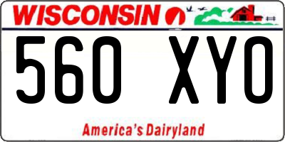 WI license plate 560XYO