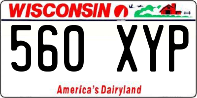 WI license plate 560XYP