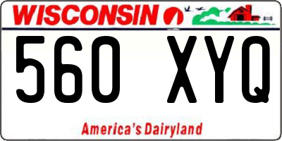 WI license plate 560XYQ