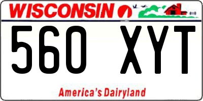 WI license plate 560XYT