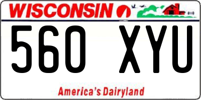 WI license plate 560XYU