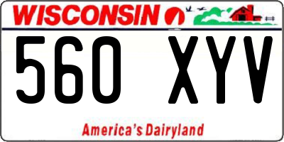 WI license plate 560XYV