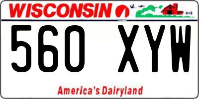 WI license plate 560XYW