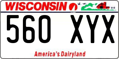 WI license plate 560XYX
