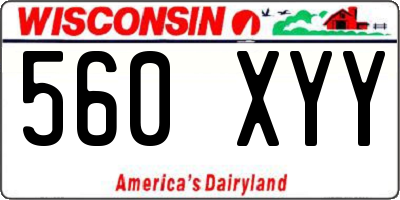WI license plate 560XYY