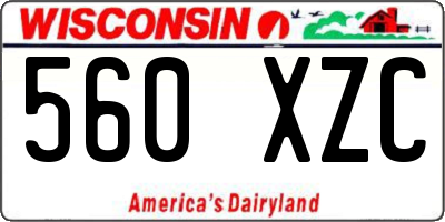 WI license plate 560XZC