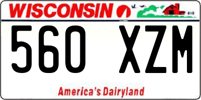 WI license plate 560XZM