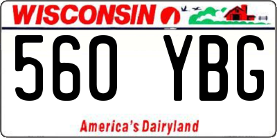 WI license plate 560YBG
