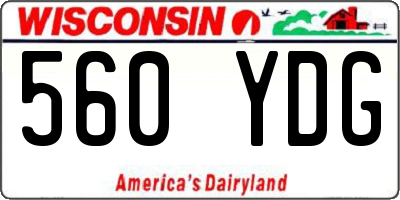 WI license plate 560YDG