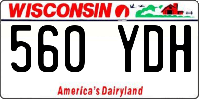 WI license plate 560YDH