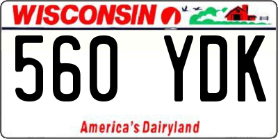 WI license plate 560YDK
